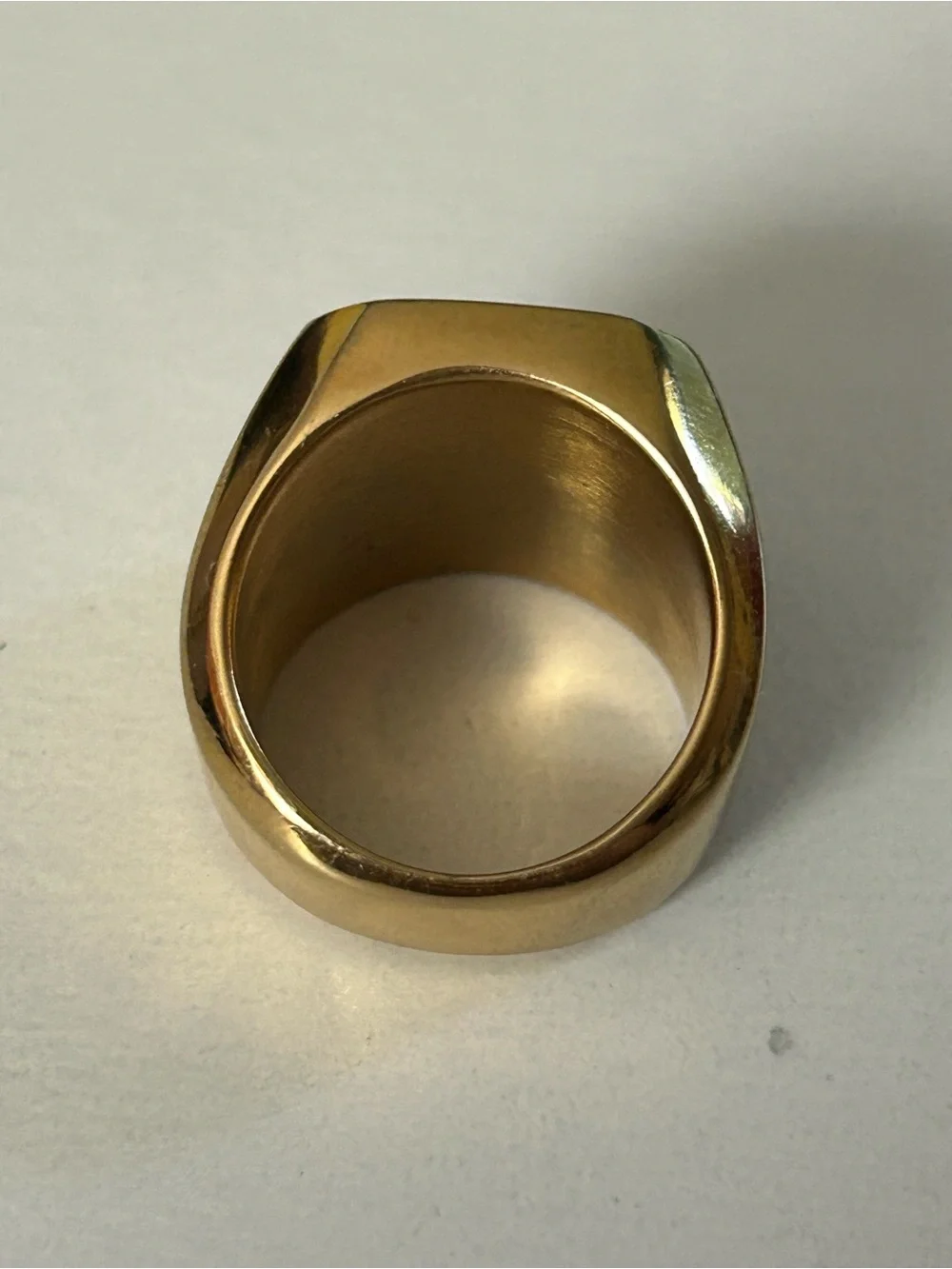 Gold-Tone UNISEX /Men's INITIAL  Signet Ring with Ornate 'F' Engraving (size 7)